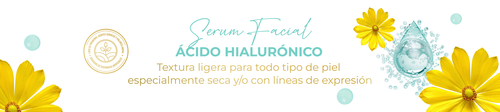 Banner de Serum facial ácido hialurónico
